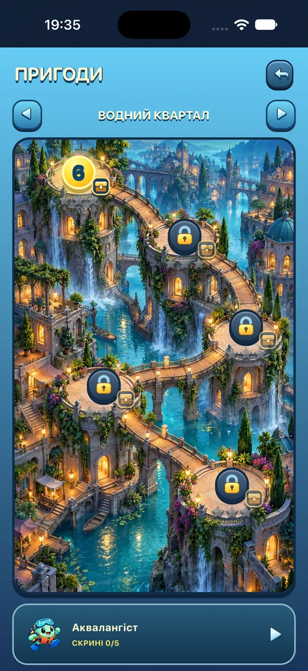 Jump Charge adventure map with chapter levels